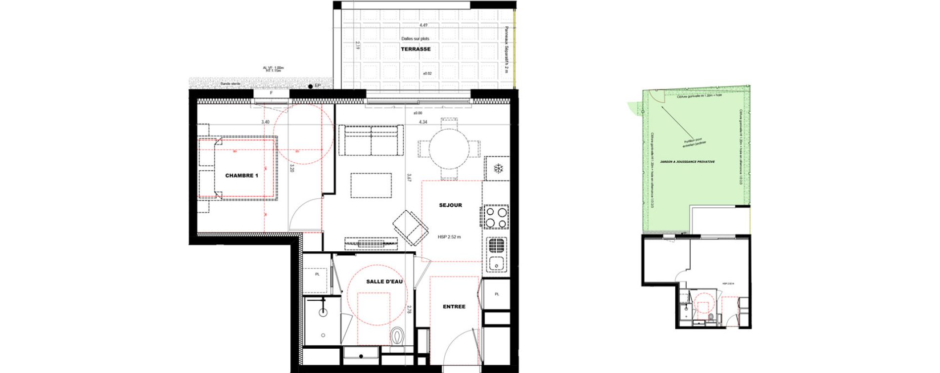 Appartement T2 de 40,15 m2 &agrave; Castets Centre