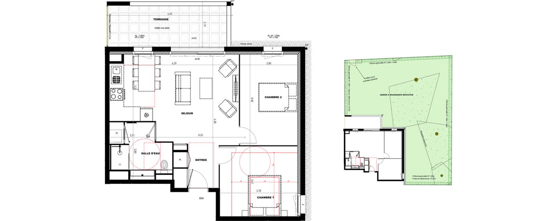 Appartement T3 de 61,24 m2 &agrave; Castets Centre