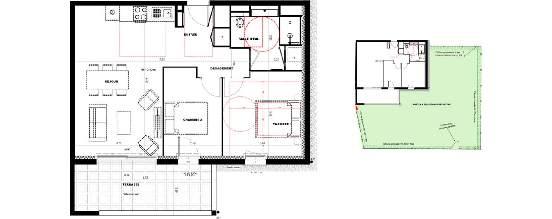 Appartement T3 de 61,61 m2 &agrave; Castets Centre