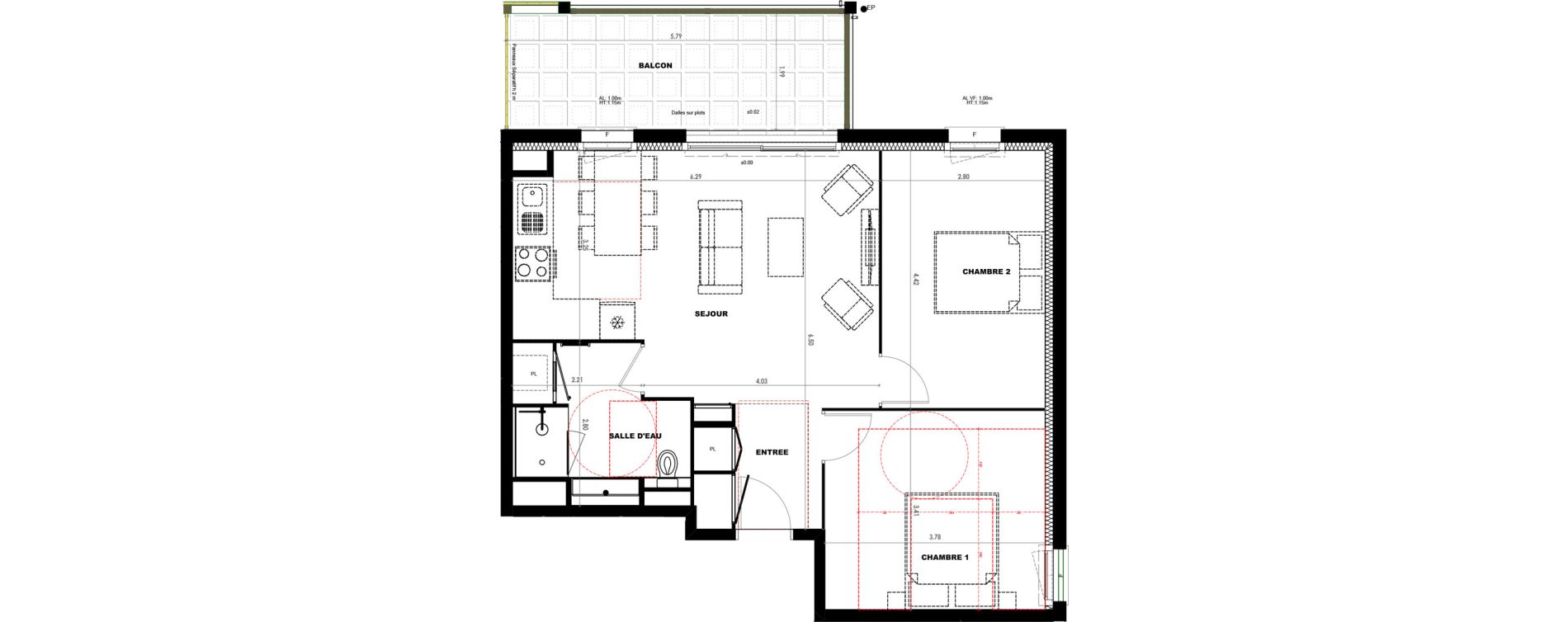 Appartement T3 de 61,27 m2 &agrave; Castets Centre