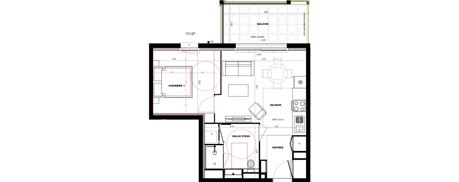 Appartement T2 de 40,14 m2 &agrave; Castets Centre