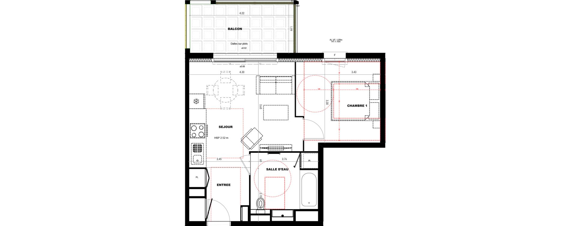 Appartement T2 de 40,91 m2 &agrave; Castets Centre