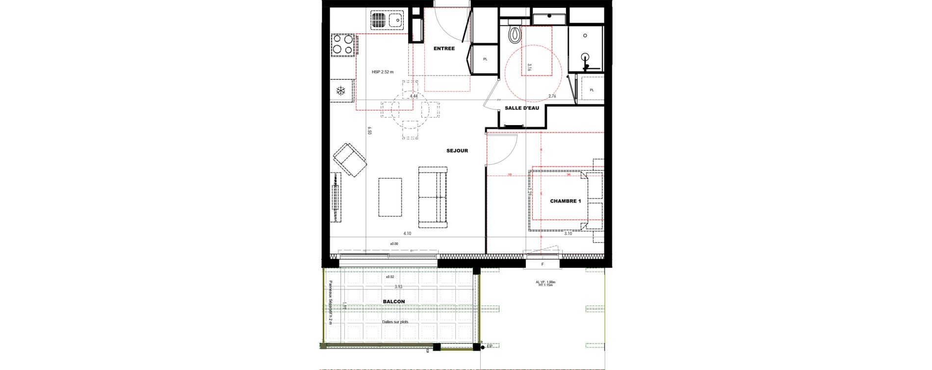 Appartement T2 de 45,54 m2 &agrave; Castets Centre