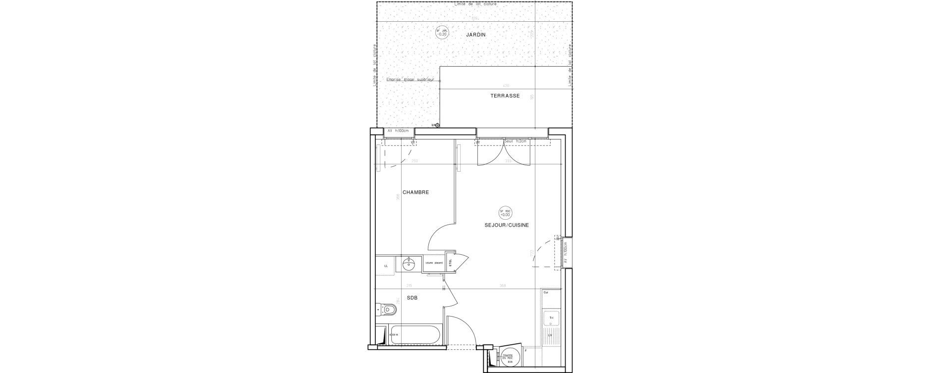 Appartement T2 de 38,85 m2 &agrave; Dax Saubagnac