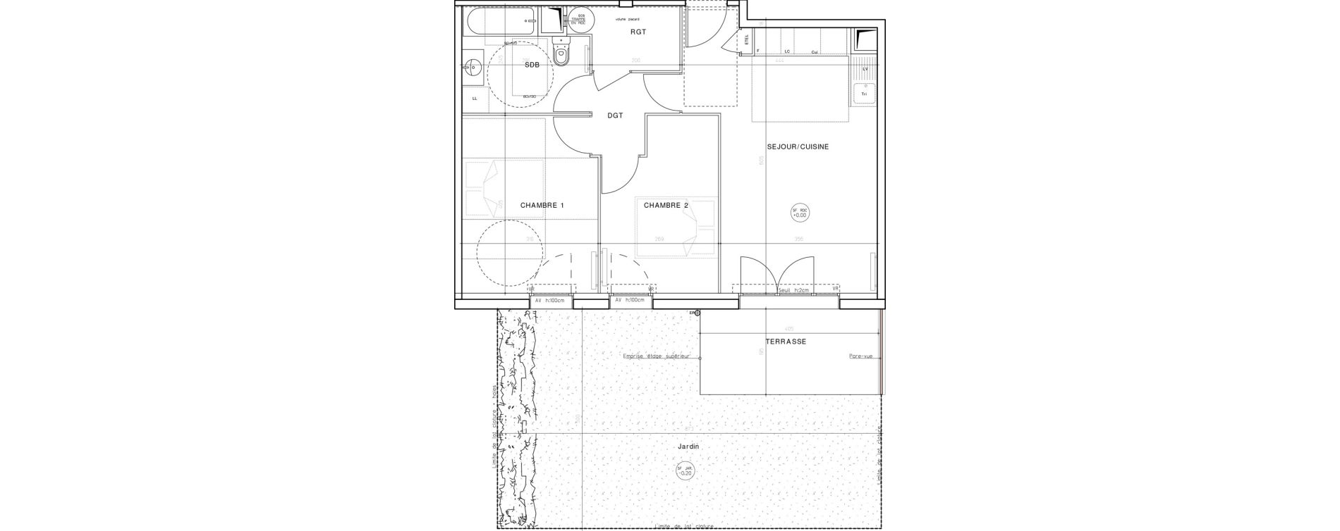 Appartement T3 de 58,18 m2 &agrave; Dax Saubagnac