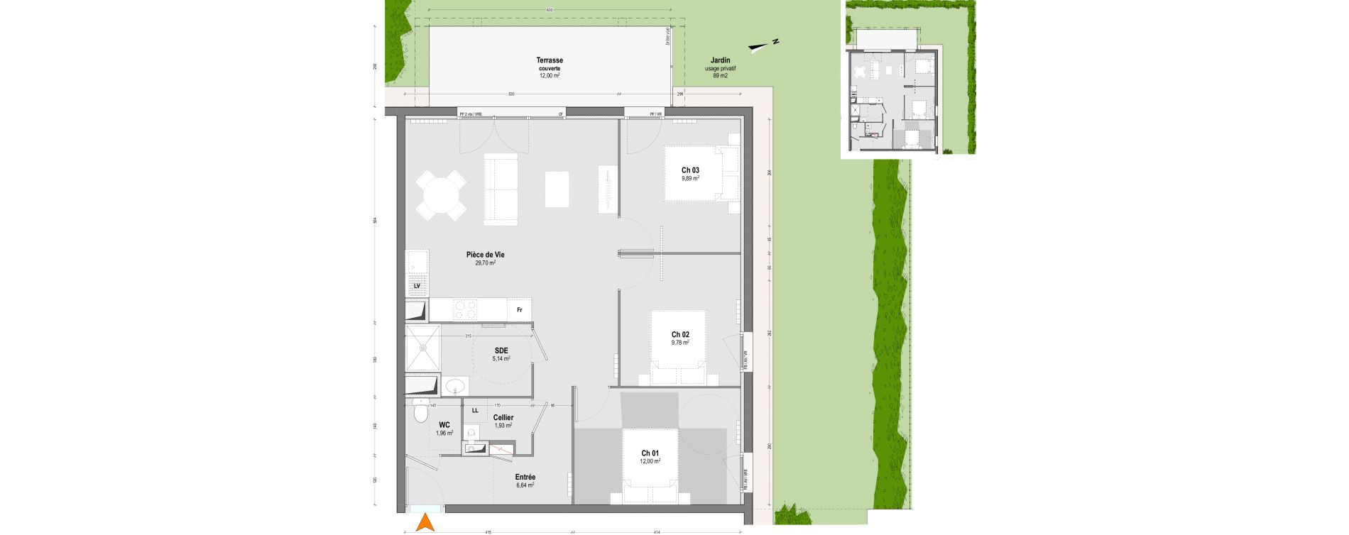 Appartement T4 de 77,04 m2 &agrave; Dax Saubagnac