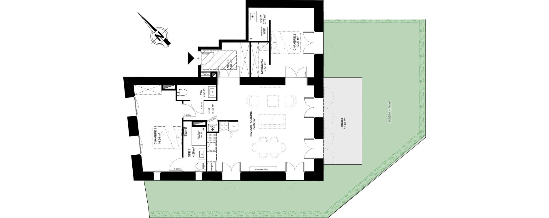 Appartement T3 de 81,97 m2 &agrave; Dax Dax centre ville