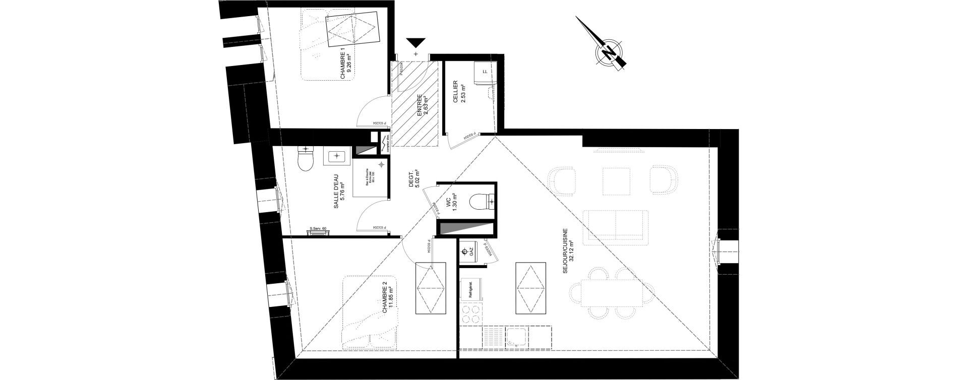 Appartement T3 de 73,47 m2 &agrave; Dax Dax centre ville