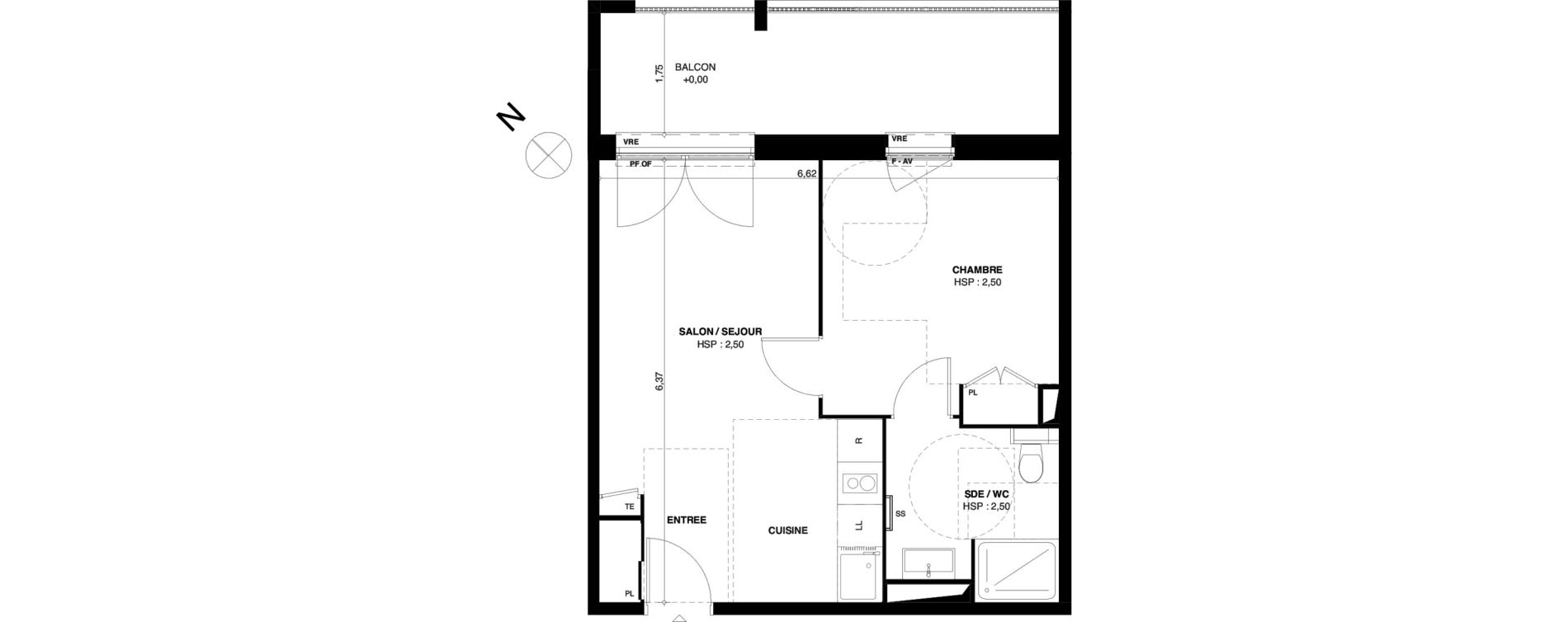 Appartement T2 de 40,64 m2 &agrave; Dax Gond