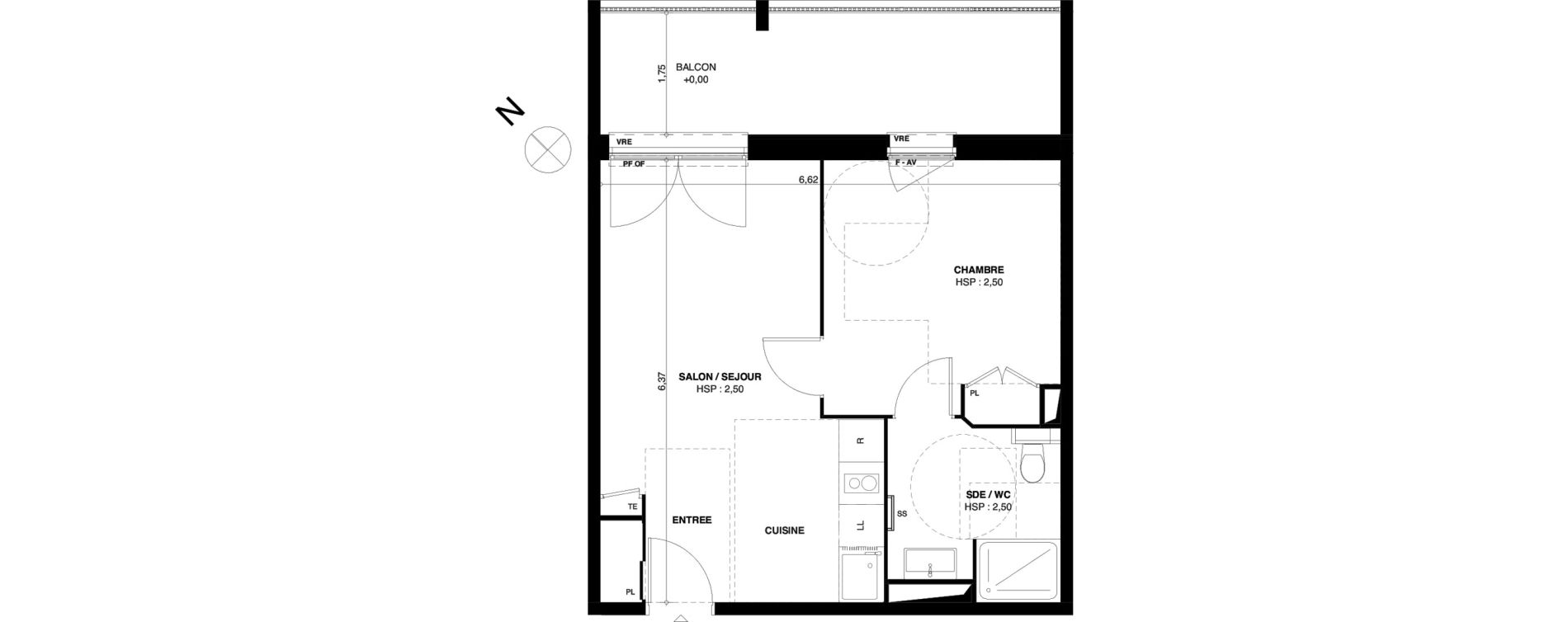 Appartement T2 de 40,64 m2 &agrave; Dax Gond