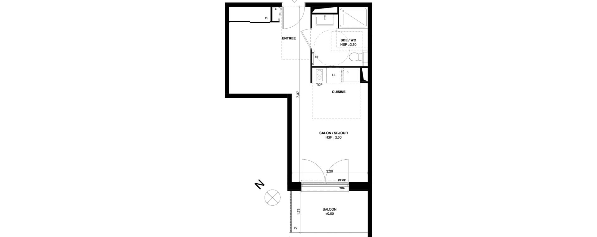 Appartement T1 de 31,99 m2 &agrave; Dax Gond