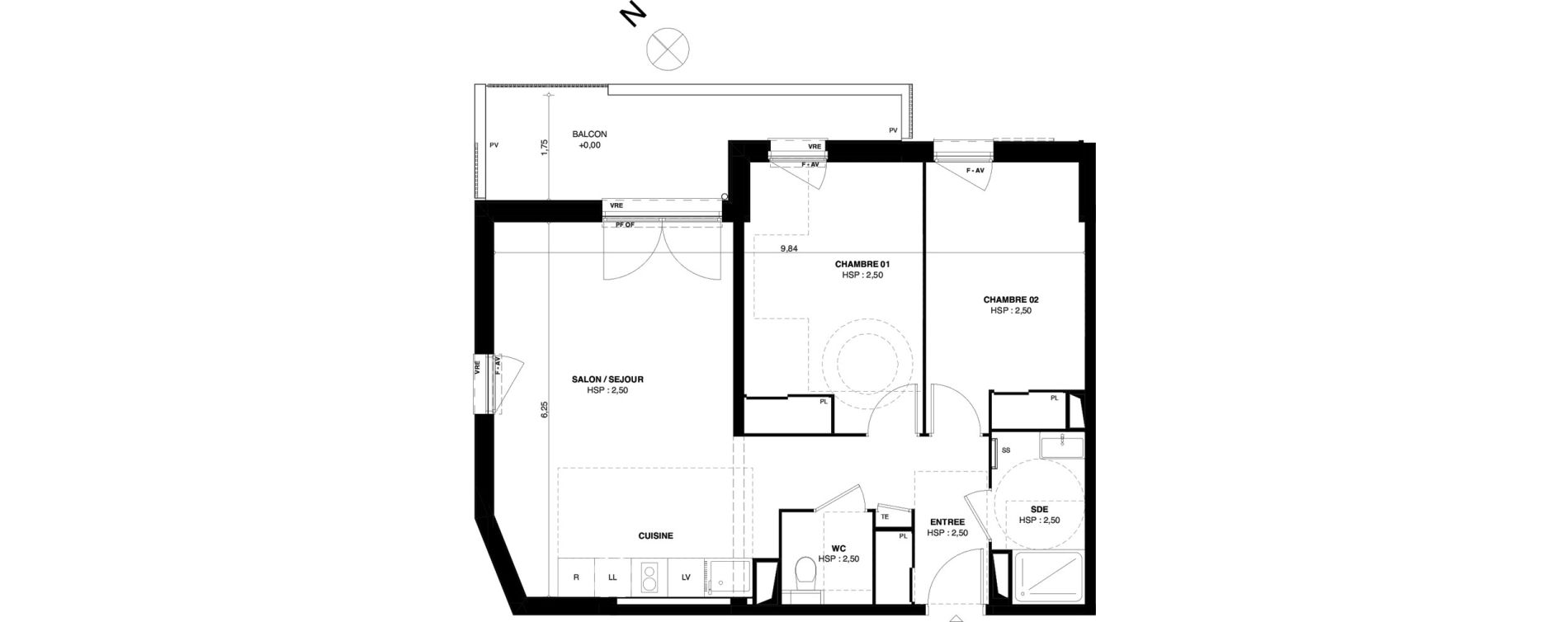 Appartement T3 de 64,40 m2 &agrave; Dax Gond