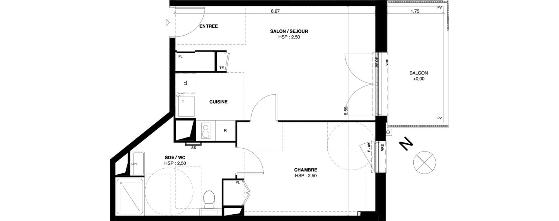 Appartement T2 de 43,85 m2 &agrave; Dax Gond