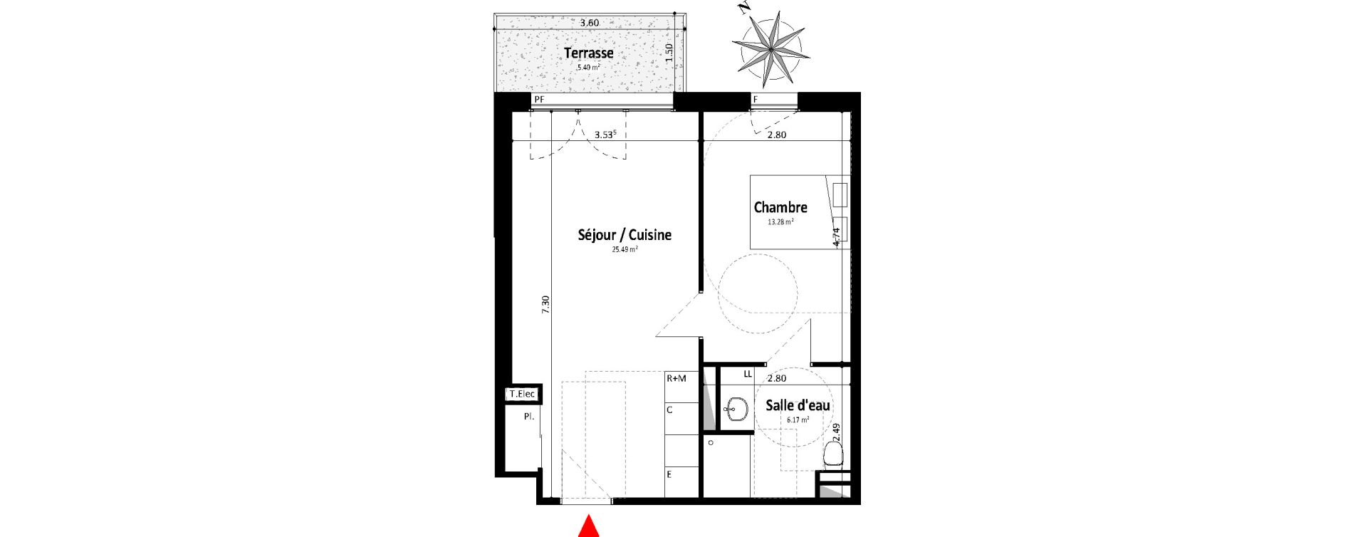 Appartement T2 de 44,94 m2 &agrave; Dax Centre