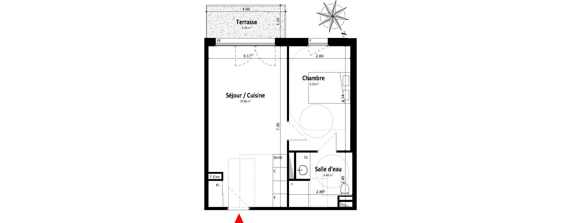 Appartement T2 de 45,54 m2 &agrave; Dax Centre