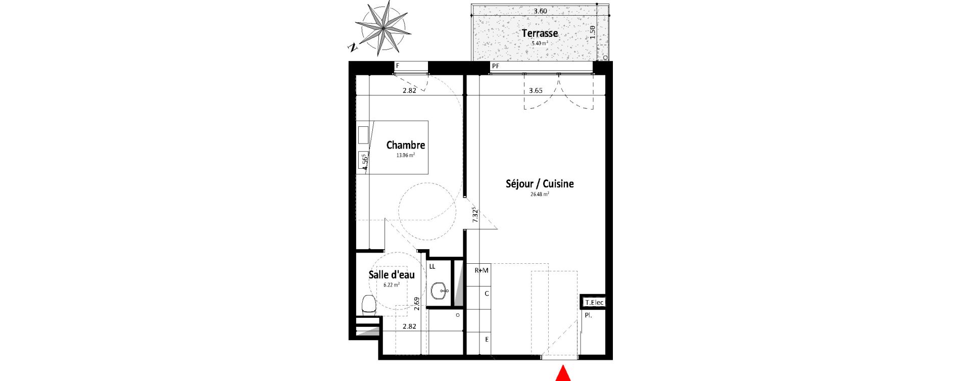 Appartement T2 de 45,76 m2 &agrave; Dax Centre