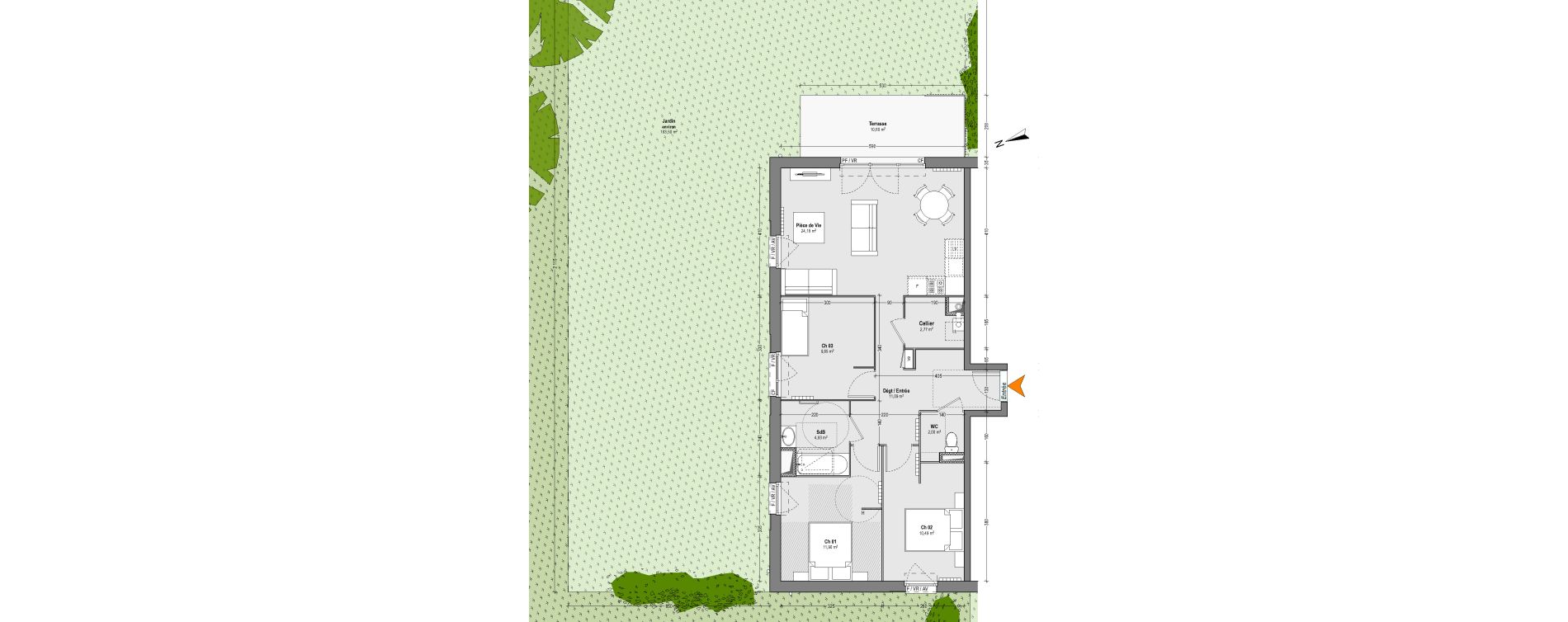 Appartement T4 de 77,11 m2 &agrave; Dax Centre