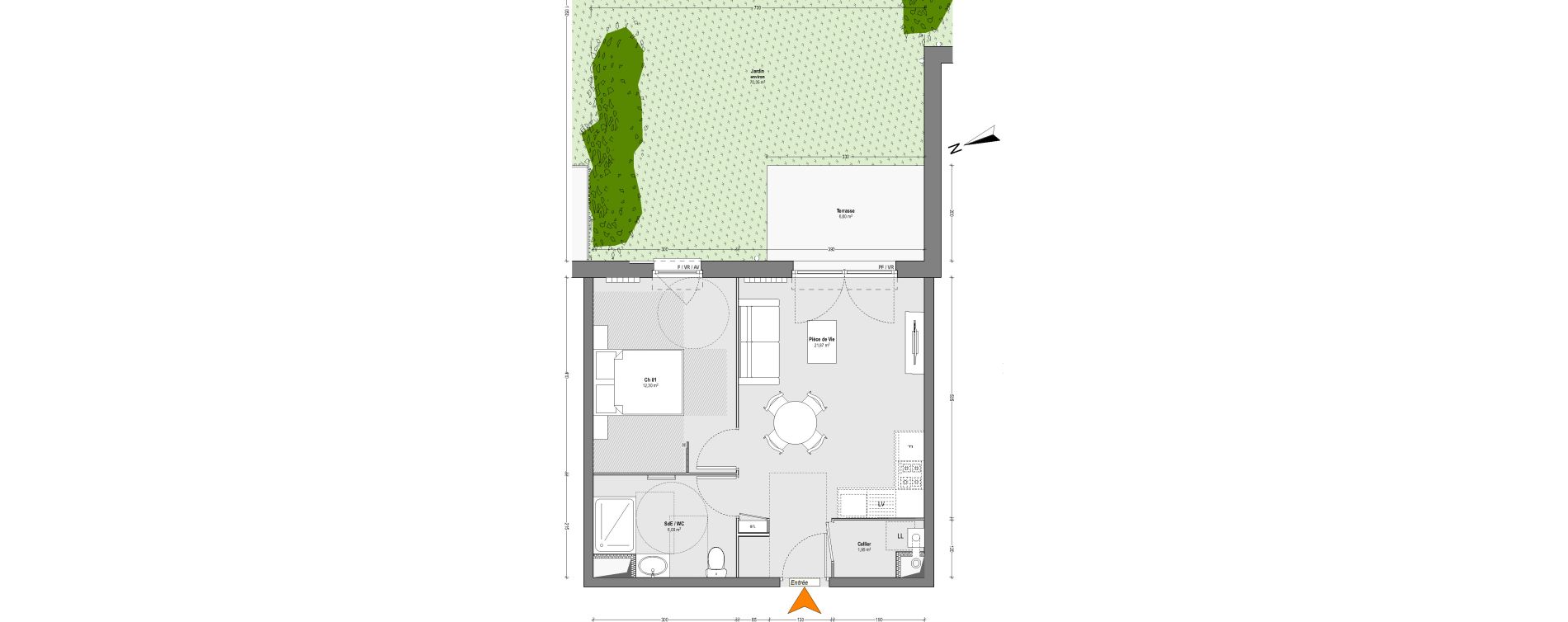 Appartement T2 de 42,12 m2 &agrave; Dax Centre