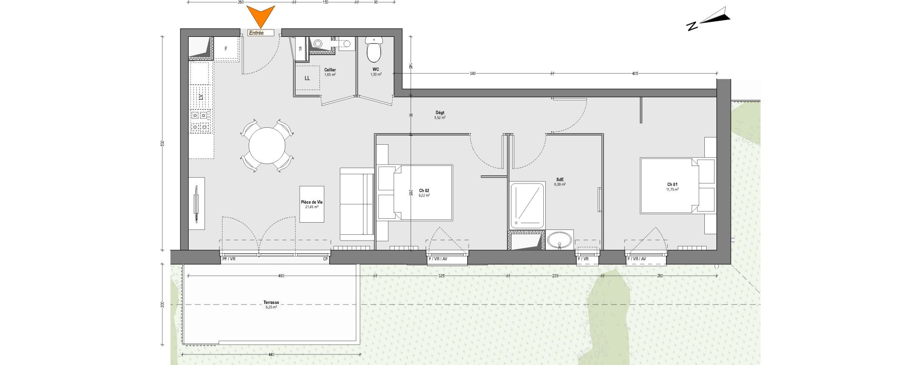 Appartement T3 de 54,97 m2 &agrave; Dax Centre