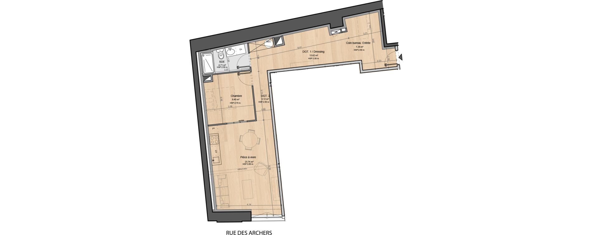 Appartement T2 de 61,87 m2 &agrave; Dax Centre