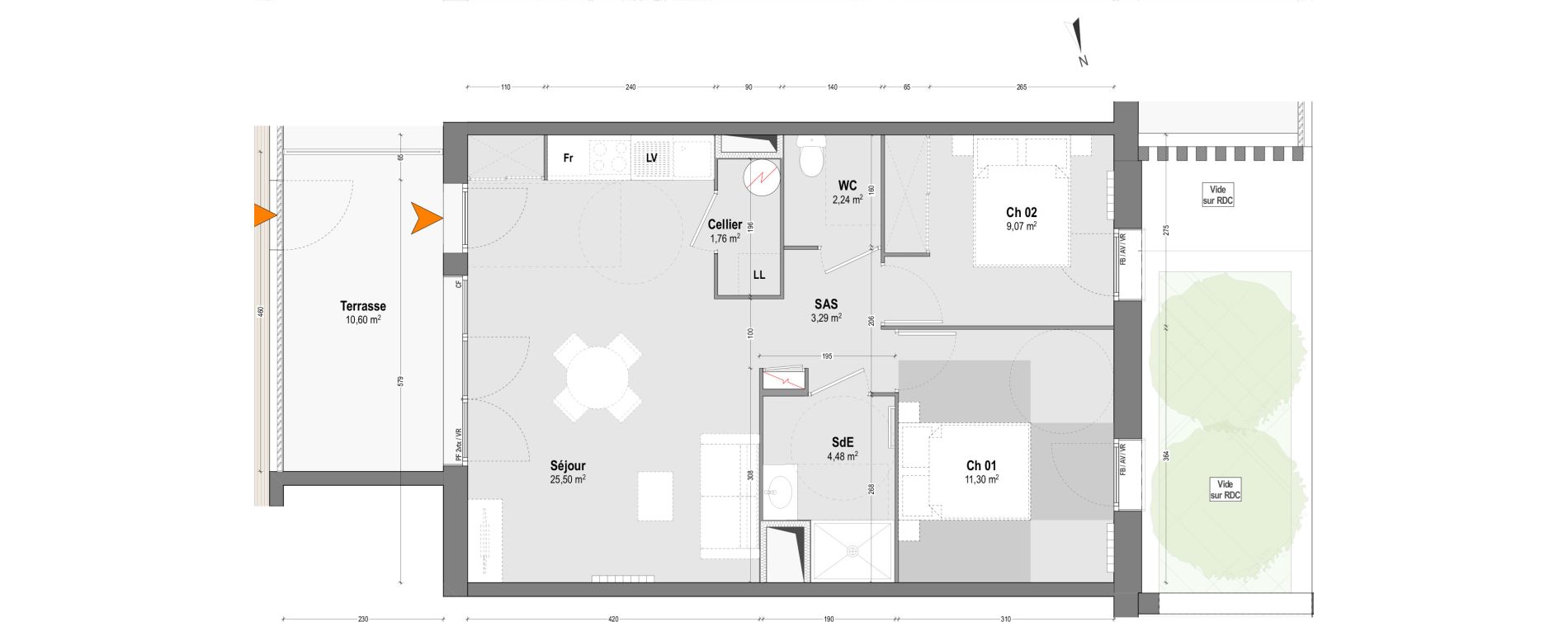 Appartement T3 de 57,64 m2 &agrave; Dax Sablar - rive droite