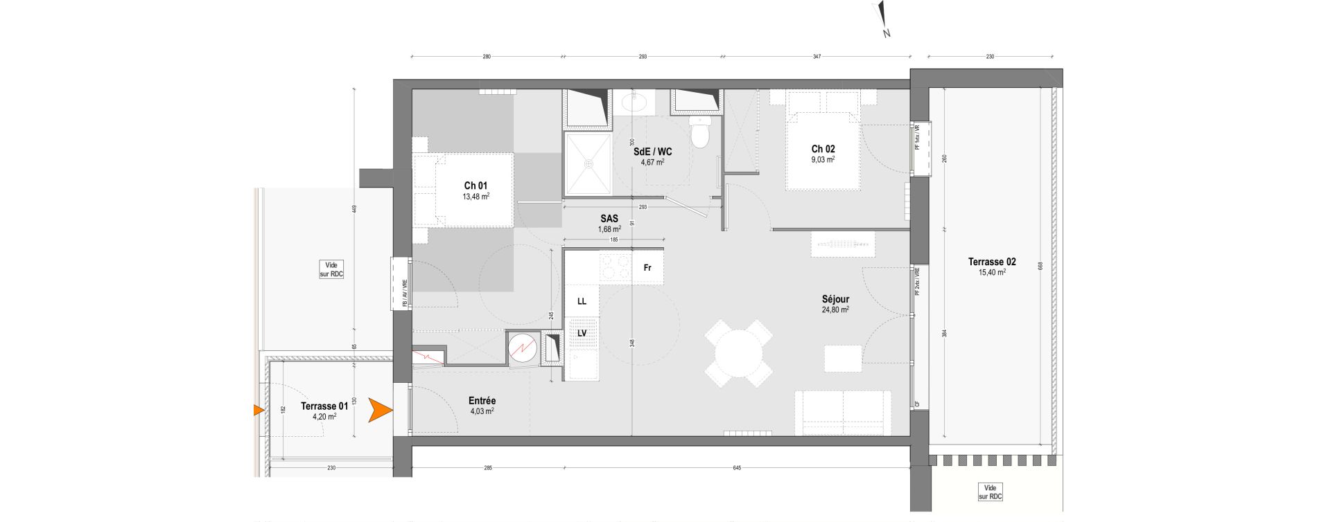 Appartement T3 de 57,69 m2 &agrave; Dax Sablar - rive droite