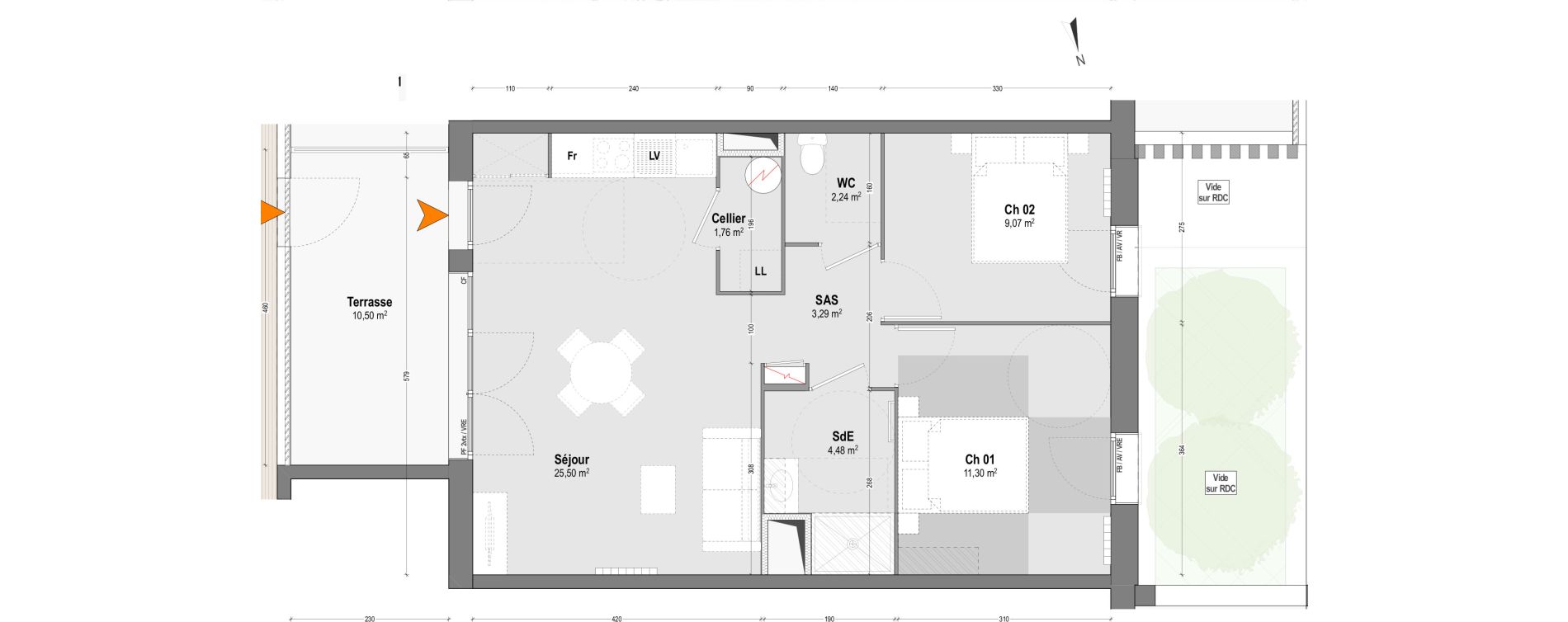 Appartement T3 de 57,64 m2 &agrave; Dax Sablar - rive droite