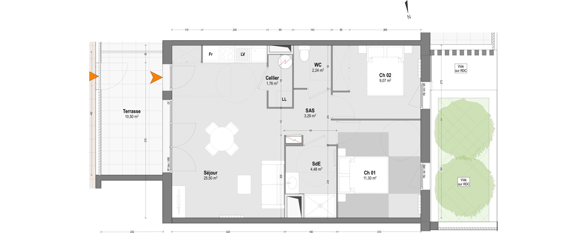 Appartement T3 de 57,64 m2 &agrave; Dax Sablar - rive droite