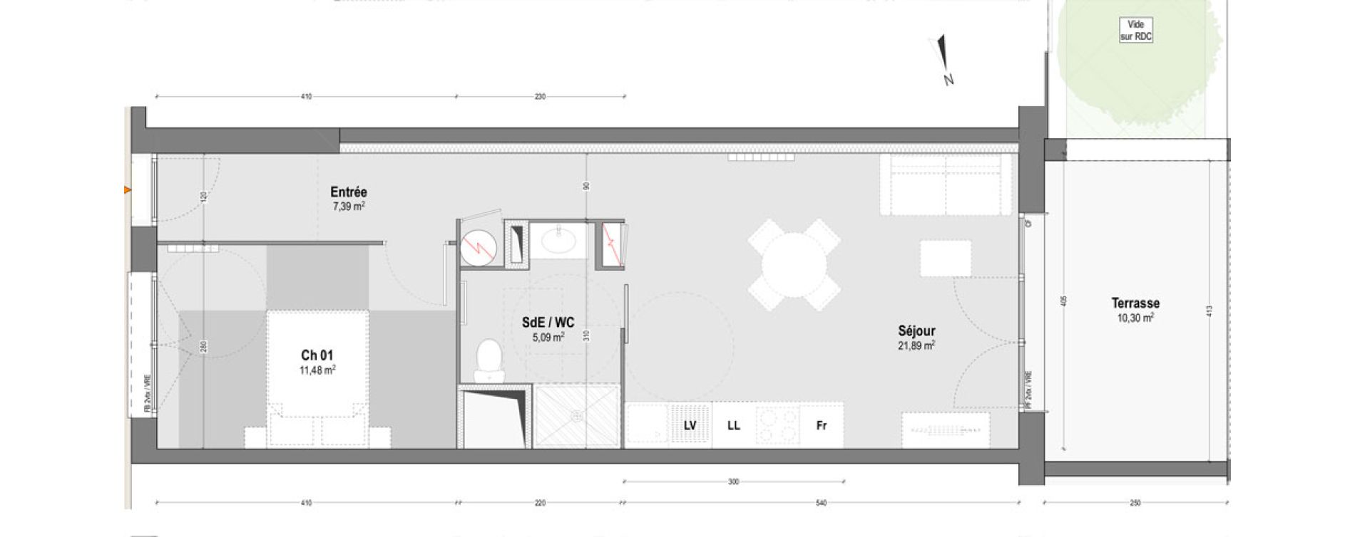 Appartement T2 de 45,85 m2 &agrave; Dax Sablar - rive droite