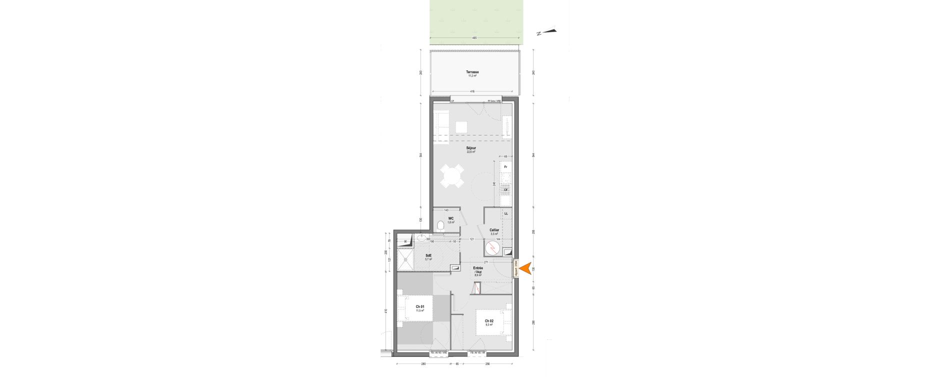 Appartement T3 de 63,30 m2 &agrave; Dax Sablar - rive droite
