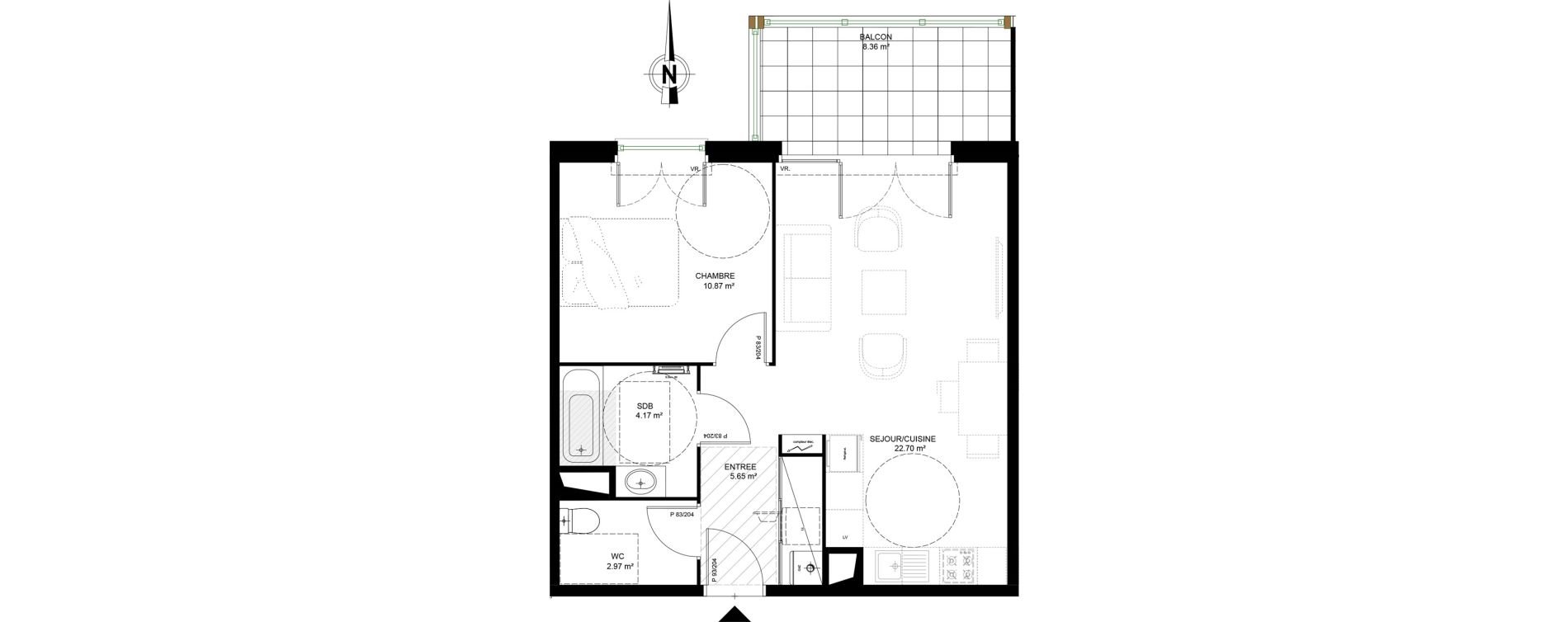 Appartement T2 de 46,36 m2 &agrave; Dax Saint-vincent