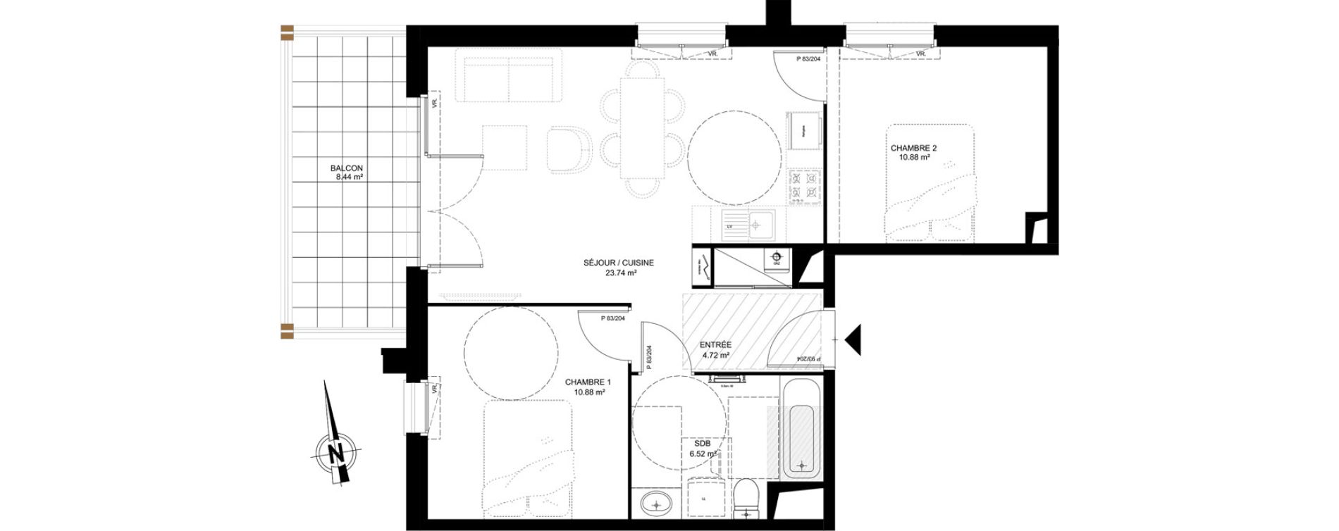 Appartement T3 de 56,74 m2 &agrave; Dax Saint-vincent