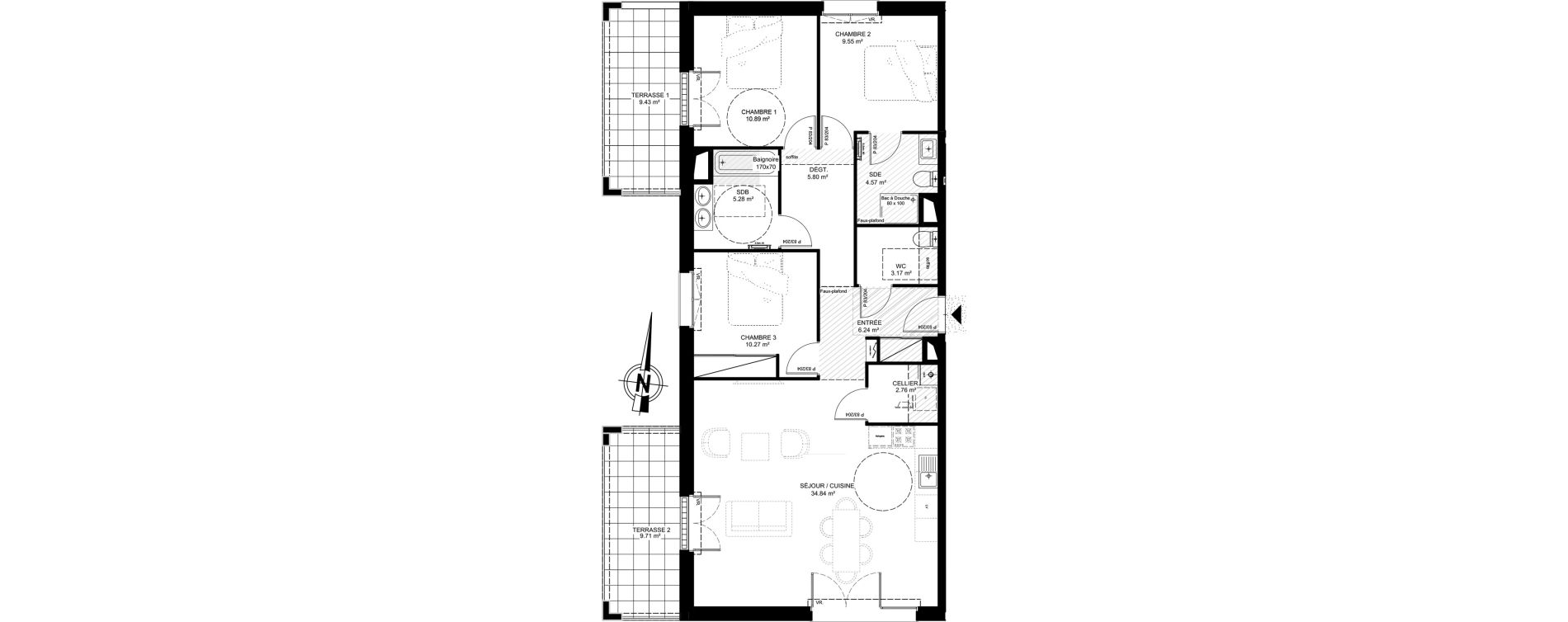 Appartement T4 de 93,37 m2 &agrave; Dax Saint-vincent