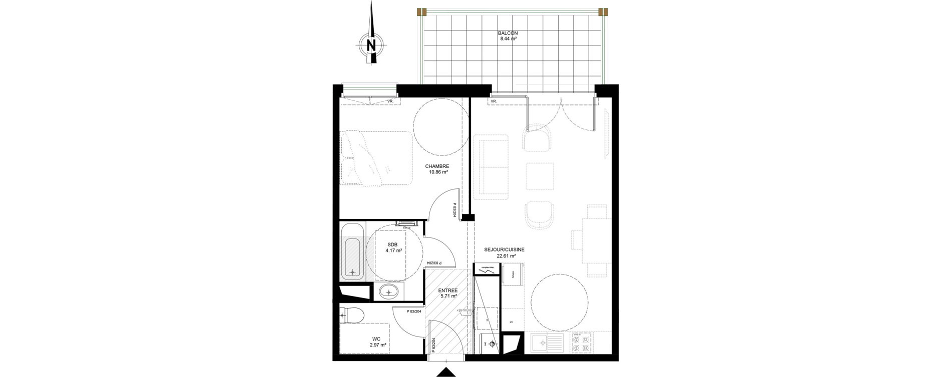 Appartement T2 de 46,32 m2 &agrave; Dax Saint-vincent