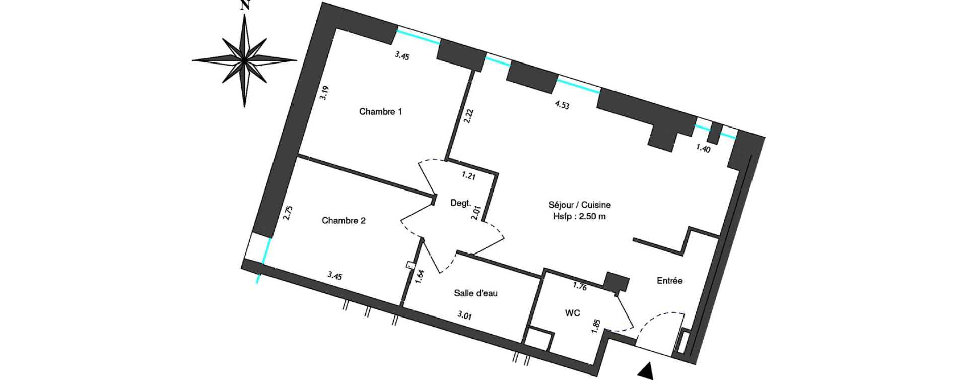 Appartement T3 de 57,80 m2 &agrave; Dax Centre
