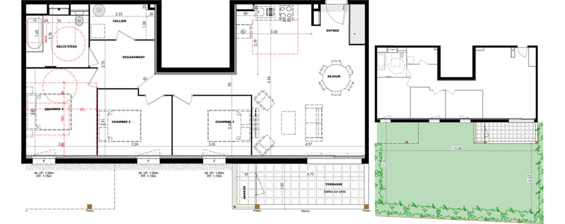 Appartement T4 de 85,72 m2 &agrave; Dax Saubagnac