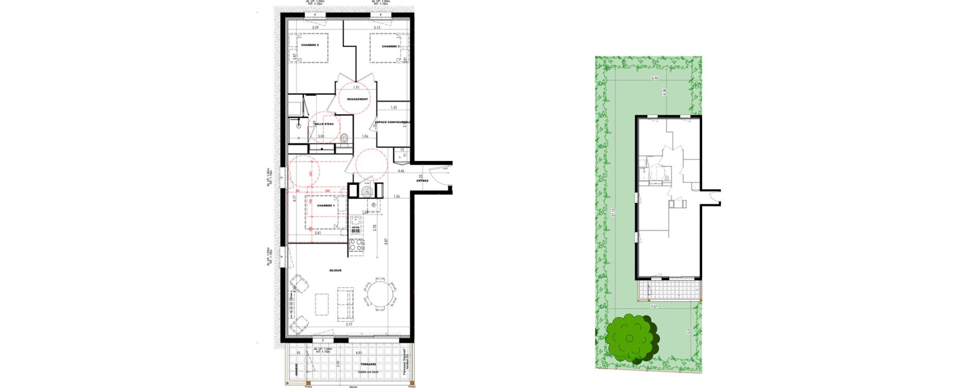 Appartement T4 de 85,36 m2 &agrave; Dax Saubagnac