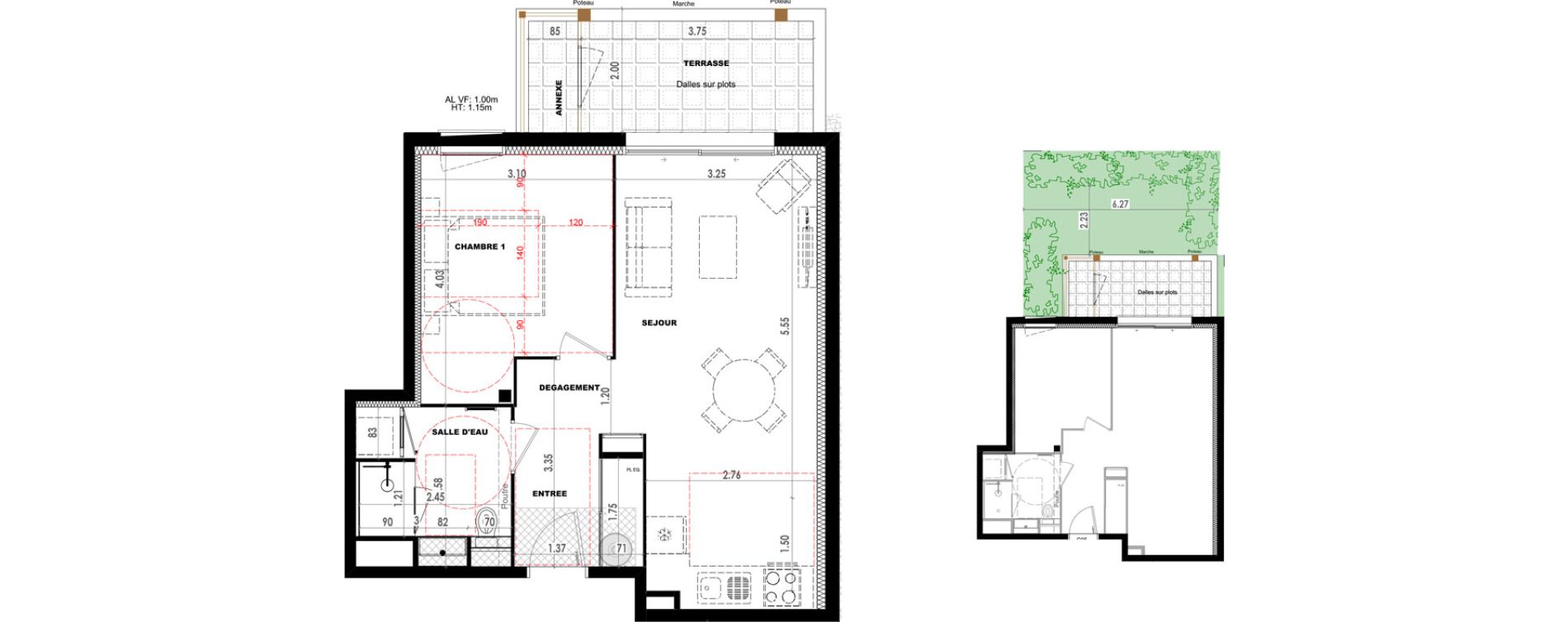 Appartement T2 de 45,52 m2 &agrave; Dax Saubagnac