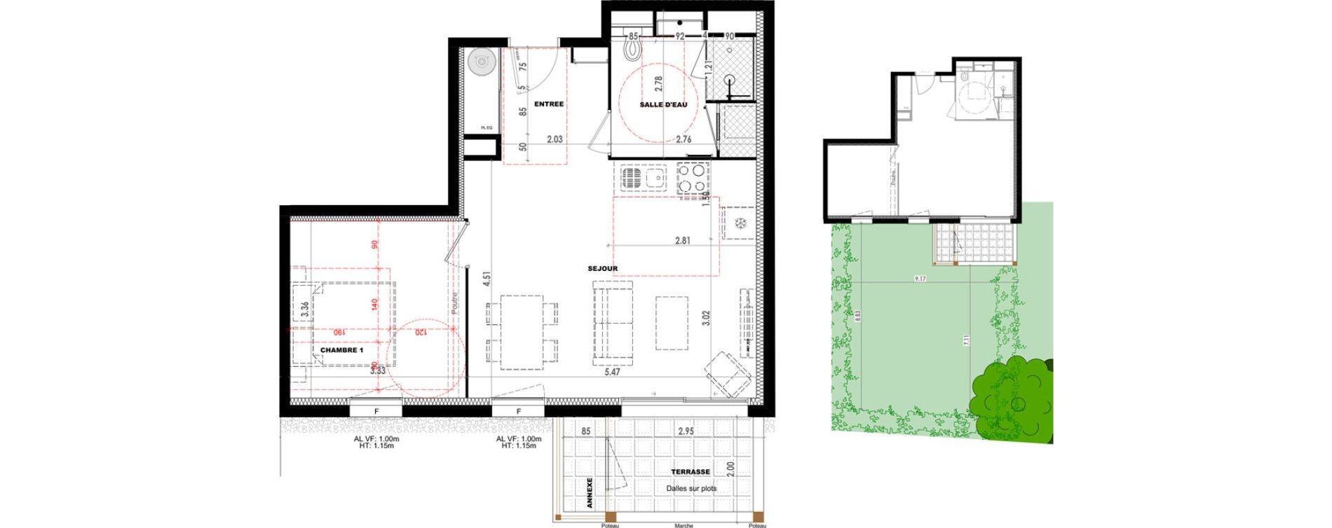 Appartement T2 de 48,36 m2 &agrave; Dax Saubagnac