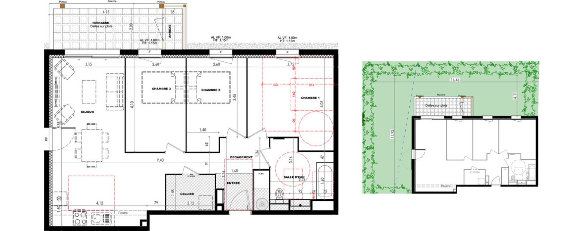 Appartement T4 de 81,90 m2 &agrave; Dax Saubagnac