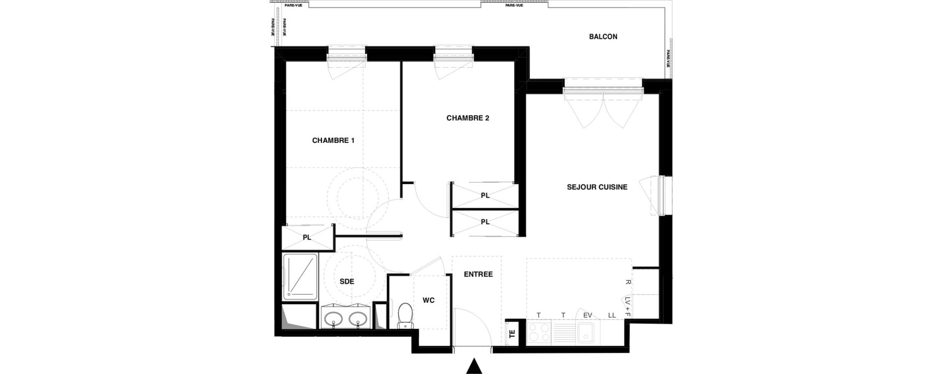 Appartement T3 meubl&eacute; de 56,67 m2 &agrave; Dax Gond