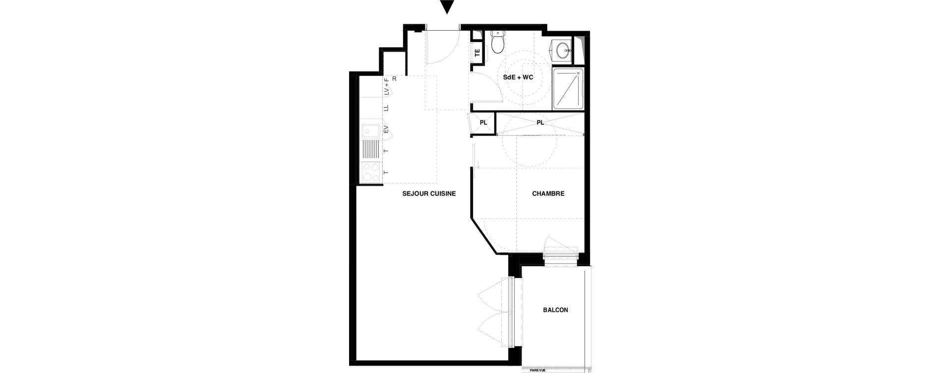 Appartement T2 meubl&eacute; de 48,93 m2 &agrave; Dax Gond