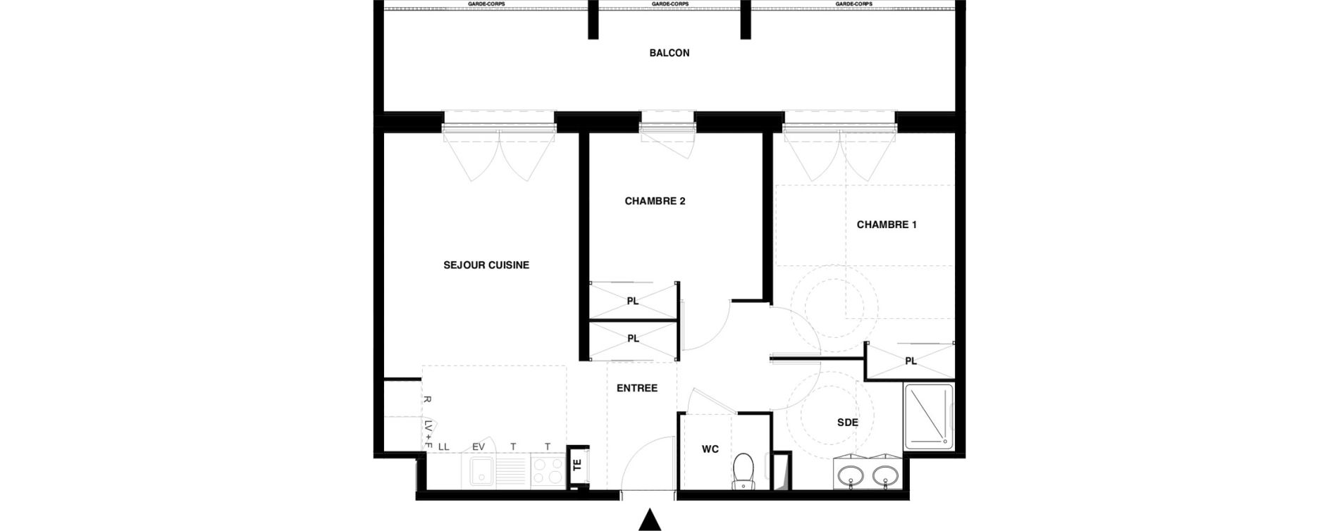 Appartement T3 meubl&eacute; de 57,75 m2 &agrave; Dax Gond