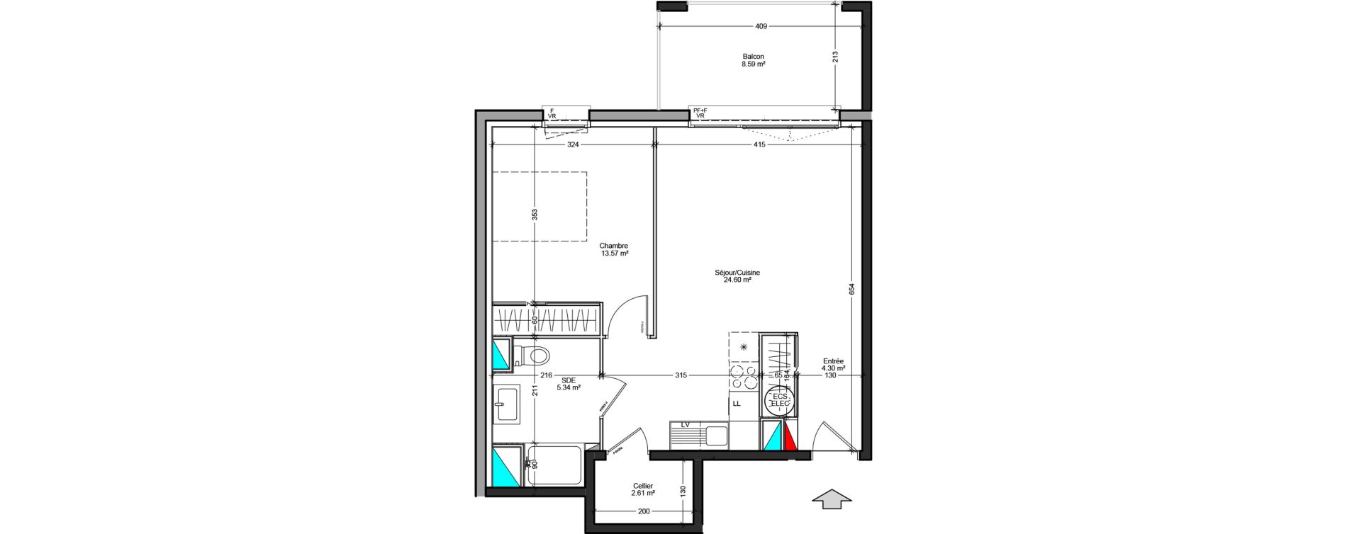Appartement T2 de 50,42 m2 &agrave; L&eacute;on Centre