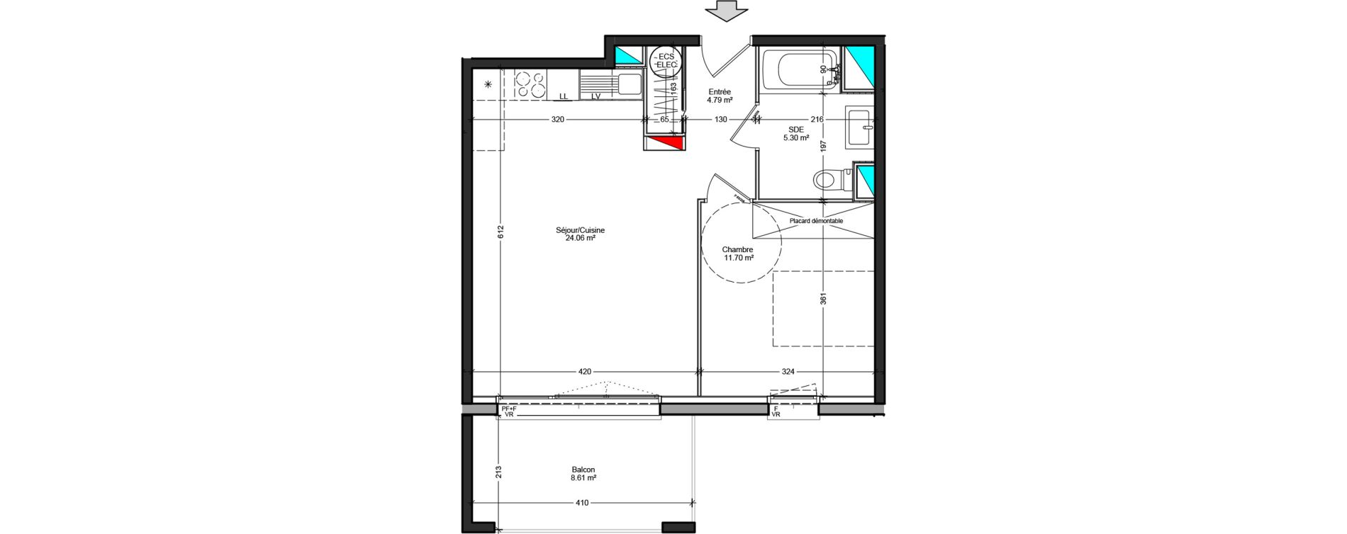 Appartement T2 de 45,85 m2 &agrave; L&eacute;on Centre