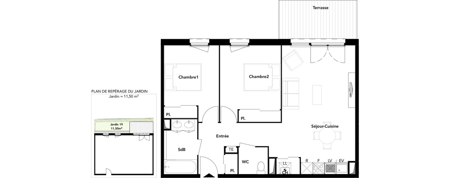 Appartement T3 de 62,62 m2 &agrave; L&eacute;on Centre