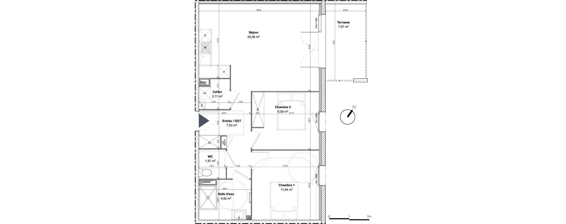 Appartement T3 de 62,81 m2 &agrave; Linxe Centre