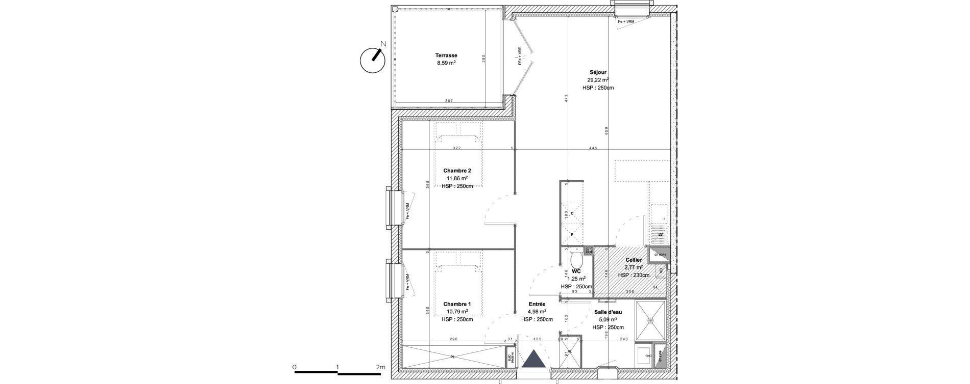 Appartement T3 de 65,97 m2 &agrave; Linxe Centre