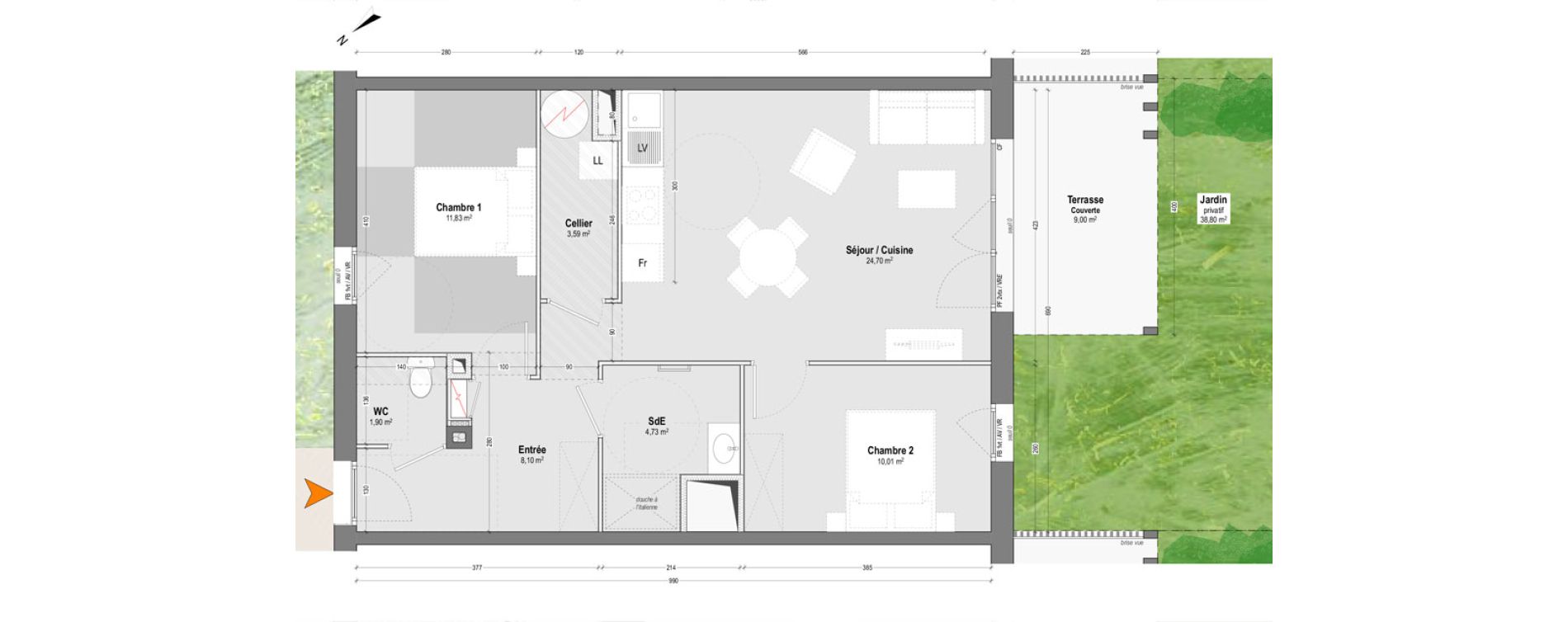 Appartement T3 de 64,86 m2 &agrave; Lit-Et-Mixe Centre
