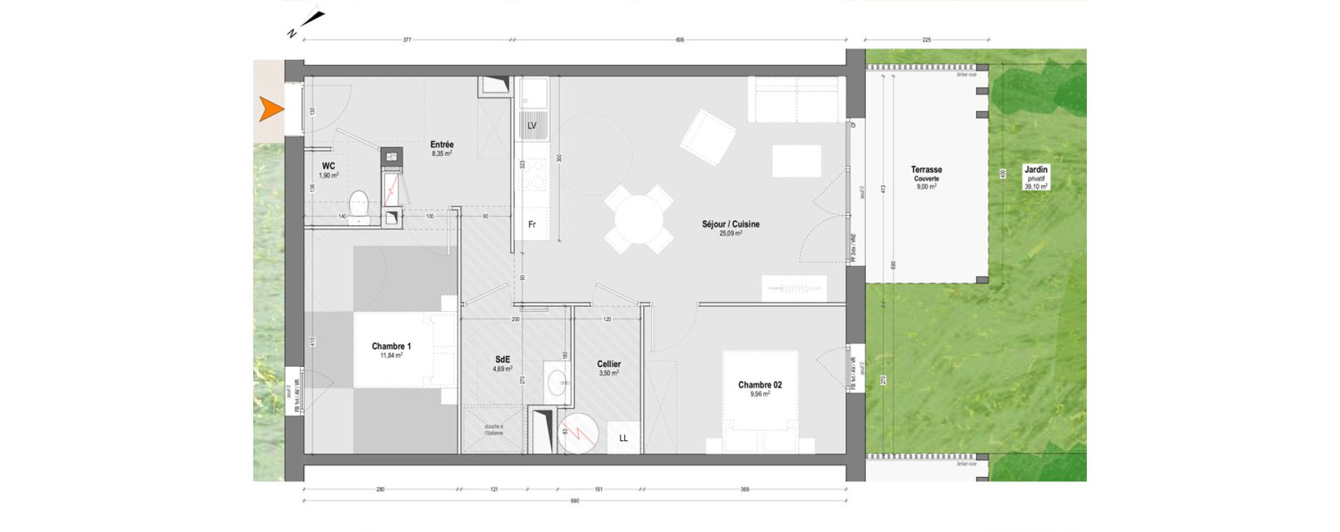 Appartement T3 de 65,33 m2 &agrave; Lit-Et-Mixe Centre